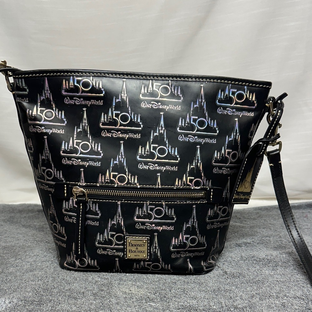 Disney Dooney & Bourke 50th Anniversary Leather Crossbody Handbag Disney World